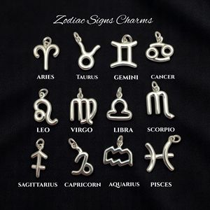 Abalorios del zodiaco Sagitario, abalorios de astrología chapados en oro de Plata de Ley 925, fabricación de joyas, suministros a granel, abalorio de plata Sagitario - Product Image 5