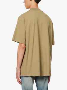 เสื้อยืดผ้าฝ้าย100% เปิดไหล่โอเวอร์ไซส์สำหรับผู้ชายเสื้อแนวสตรีทผ้าถักแบบเฮฟวีเวตระบายอากาศได้ดีดีไซน์เรียบระบบดิจิตอลสำหรับฤดูใบไม้ผลิ - Product Image 2