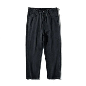 Jeans en denim droits de haute qualité, respirants, tendance, grande taille, style baggy pour hommes, logo et design personnalisés, service OEM disponible - Product Image 2