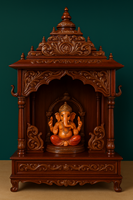 Armoire de rangement pliable moderne, personnalisée, religieuse, artisanale, en bois de teck, pour la salle de prière à domicile, style temple Iskcon, imperméable