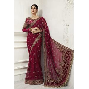 WS INTERNATIONAL NUEVO Modelo Famoso Venta caliente Vestido de Sari de seda formal Diseñador paquistaní e indio Sarree Sari para fiestas - Product Image 5