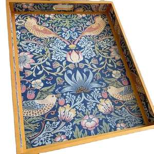 Best Home Decor Metal and Enamel Dish with Traditional Bird Design 8-Inch Meenakari Tray for Dinnerware Use - Product Image 1