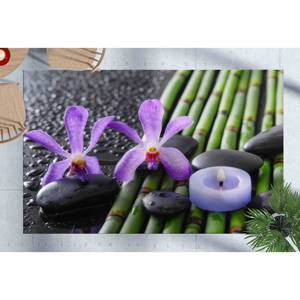 Tapis imprimé Orchidée Violette - Tapis modernes pour la décoration intérieure, Tapis en chenille - Product Image 1