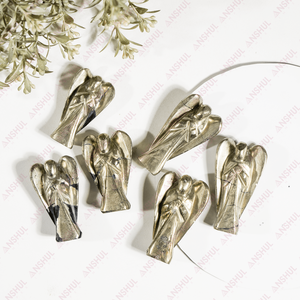 Hermosos ángeles pequeños de pirita de 2 pulgadas, cristales curativos naturales pulidos para decoración energética y meditación, a precio de mayoreo. - Product Image 2