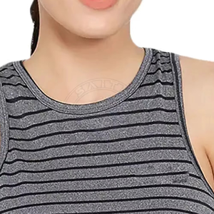 Débardeur sans manches pour femmes de haute qualité gilet en coton à séchage rapide en noir gris chemise courte pour dames confort - Product Image 3