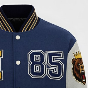 Nouvelle conception, veste de survêtement pour homme en couleur unie, streetwear, vêtements chauds, broderie en chenille, veste de survêtement pour homme - Product Image 6