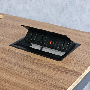 ZDesk <b>Folding</b> Laptop <b>Desk</b> with Integrated Electrical Box Plywood Frame Iron Legs Assembly Required-ZD005 - Product Image 4