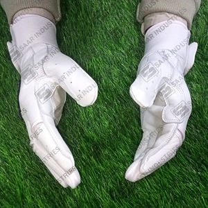 Vente chaude pleine blanche longue manchette gants de Baseball en cuir véritable modèle le plus demandé sur le marché pour les gants de frappeur - Product Image 5