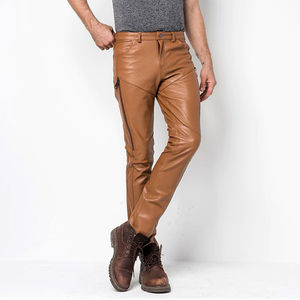 Pantalon en cuir taille haute décontracté pantalon en cuir fermeture éclair pantalon en cuir PU Service OEM personnalisé - Product Image 1