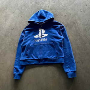 OEM personalizado piedra lavado DTG impresión gráfica Vintage desgastado cremallera hasta sudaderas con capucha para hombre Zip Up ácido lavado Sudadera con capucha - Product Image 1