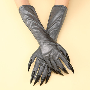 Guantes de Diablo con Garras de Vampiro, Accesorios de Disfraz de Demonio con Lentejuelas, Material de Felpa Informal Antibolitas para Fiestas y Carnavales - Product Image 4