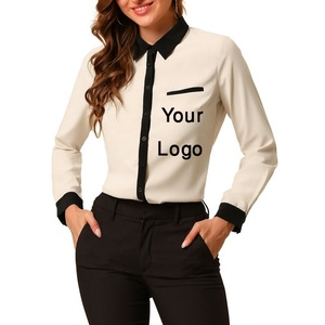 Chemise formelle d'été pour femmes Logo personnalisé Manches courtes Bouton 2 pièces BD - Product Image 5
