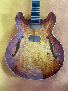 Composants et kits de guitare jazz archtop <span class=keywords><strong>ES335</strong></span> artisanale pour luthier, corps creux, avec manche en érable, touche en ébène et table en épicéa - Product Image 5