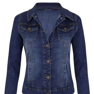 100% coton décontracté respirant femme veste élégante Slim Fit Denim veste personnaliser conception lavé à capuche jean veste - Product Image 1