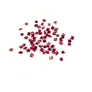 Rubis naturels du Mozambique non traités, carrés, 2 mm, 2,5 mm, calibrés, forme coussin, diamants lâches polis, traités thermiquement, rouge rose - Product Image 4