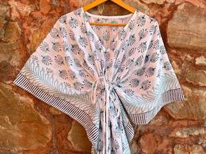 Caftan indien en coton à imprimé floral pour femmes tuniques de couverture de plage d'été confortables pour les fêtes et les sorties nocturnes nouvelle robe - Product Image 2