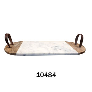 Fournitures directes d'usine décor d'hôtel plateau de service en marbre avec poignée Twinge Design rare plateau de serveur en marbre plateau en marbre personnalisé - Product Image 5