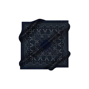 ผ้าพันคอสี่เหลี่ยมผ้าเครปซาตินสีกรมท่า100% พิมพ์ลายดิจิตอล - Product Image 1