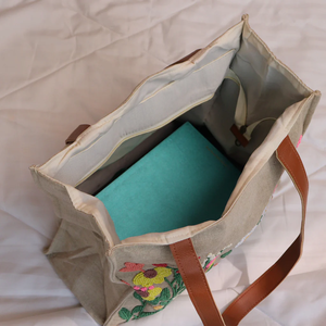 Bolso de mano bordado bohemio para mujer con correa de hombro con cuentas de perlas Asas de bambú y cadena Grande abierto por glowin fashion - Product Image 6