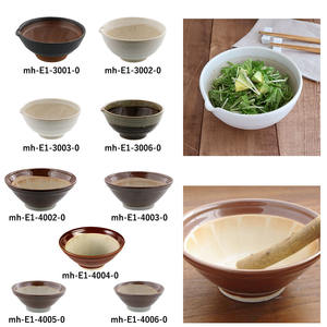 Jeu de carreaux de grand bol japonais personnalisés minces mortier en porcelaine de poterie écologique avec pilon - Product Image 5