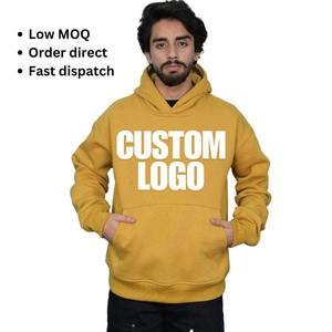 Sweats à capuche surdimensionnés en coton vieil or personnalisés 400 GSM bas quantité minimale de commande prix compétitif RTS prêt à expédier broderie sérigraphie - Product Image 1