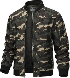 Blouson bombardier pour homme léger et décontracté, manteau coupe-vent zippé avec poche pour le printemps et l'automne - Product Image 4