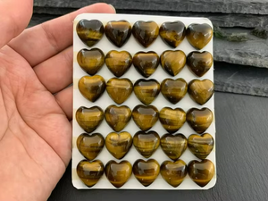 Natural Handmade <b>Tiger</b> <b>Eye</b> Heart Cabochon High Quality Polished Loose Gemstone Lots of Gemstones - Product Image 2