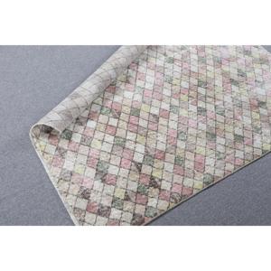 พรมวินเทจตุรกีขนาดเล็ก 3.4x4.3 ฟุต สีชมพู พรมขนสัตว์สีพื้น - Product Image 5