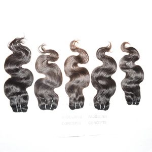 Extensiones de cabello humano natural con brillo negro, cabello humano de templo indio Bodywave, cutícula cruda alineada, extensiones de cabello humano para mujeres - Product Image 3