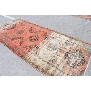 Tapis turc 4,8 x 10,8 pieds, grand tapis vintage, tapis en laine abstrait rouge - Product Image 4