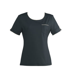 เสื้อยืดคอกลมเข้ารูปพอดีตัว S-41Y ผ้าถักระบายอากาศได้ดีสไตล์ฤดูร้อนลำลองสีดำ & สีเบจ XS S XXS XXS - Product Image 1