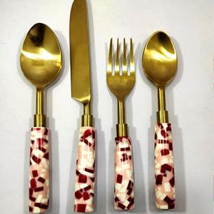 Más vendidos, 6 uds., blanco y negro, calidad antigua, juego de servidor de ensalada metálico, espátulas, cucharas hechas en la India para uso en la cocina - Product Image 6