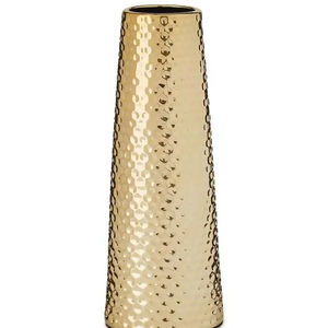 Vase à fleurs artisanal de qualité supérieure, style vintage, en fer, pour décoration de mariage, décoration de la maison, vente en gros, long et doré - Product Image 1