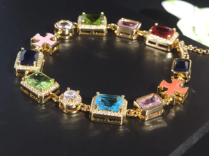 925 Sterling Silver Moissanite Diamond Bracelet Rainbow Diamond Bracelet Hip Hop Jewelry - Product Image 3