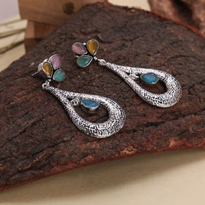 Oxidized Silver Earrings Women Fashion Gift for her - Product Image 3