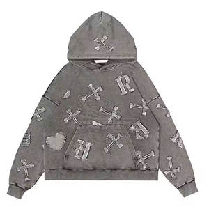 เสื้อฮู้ดสำหรับผู้ชายผู้ใหญ่เสื้อสวมหัวมีฮู้ดผ้าปะติดแบบมีความสุข2025ทันสมัยออกแบบได้ตามต้องการ - Product Image 3