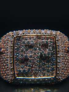 Luxury VVS Moissanite Diamond Cocktail <b>Ring</b> Rhodium Plated <b>925</b> Sterling <b>Silver</b> Square Shape Men's Party Wear <b>Ring</b> - Product Image 3