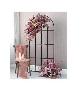 Fondo de flores artificiales de diseño extremadamente bueno, Fondo de Color negro de hierro hecho a mano para decoración de eventos de boda - Product Image 1
