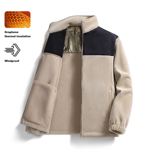 Veste en polaire pour homme, veste décontractée d'hiver pour homme, veste matelassée à col montant pour homme - Product Image 1