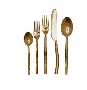 Couverts en or poli Ensemble de couverts Cuillère à dîner Cuillère à thé Couteau à dîner pour mariage Hôtel Restaurant Occasions - Product Image 1