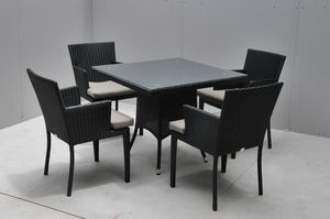 5 pièces meubles de jardin cadre en aluminium gain de place chaise en rotin en acier et Table basse balcon extérieur ensemble en rotin - Product Image 6