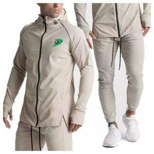 Ensembles de survêtements deux pièces pour hommes de haute qualité fabriqués sur mesure polaire à broderie à fermeture éclair-XL grande taille imprimé avec logo - Product Image 1