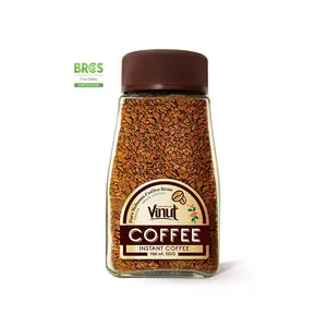 100g Glass Jar Vinut Pure Robusta Coffee Bean Freeze-Dried Coffee Supplier and Manufacturer OEM Services