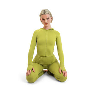 ชุด2025สองชิ้นชุดวอร์มสองชิ้นชุดวอร์มผ้าสแปนเด็กซ์สองชิ้นแบบถักมีซิป - Product Image 3