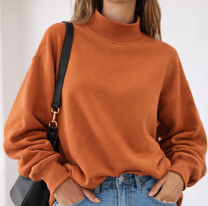 เสื้อแฟชั่นใหม่สำหรับผู้หญิง คอเต่า แขนยาว สีพื้น ระบายอากาศได้ดี มีโลโก้ด้านหน้า เหมาะสำหรับใส่ในชีวิตประจำวันช่วงฤดูหนาว - Product Image 1