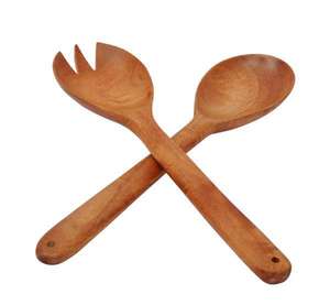 Ensemble de 6 et 2 cuillères à soupe en bois d'acacia Ustensiles de cuisine de luxe faits à la main écologiques pour la cuisine domestique - Product Image 5