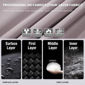 Chaqueta de esquí para hombre de ajuste personalizado OEM con impresión de logotipo Material impermeable a prueba de viento para deportes de nieve y soporte de etiqueta privada - Product Image 4