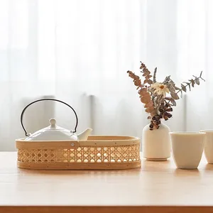Meilleure vente panier en rotin et bois décorations pour la maison pour la cuisine salle de rangement moderne paniers à fruits ovales pour Table - Product Image 6