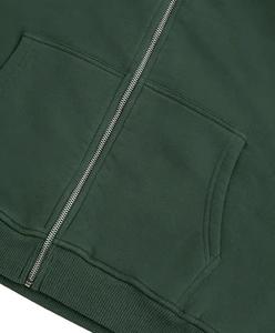 Venta caliente Full Zip US Hoodies Plus Size Custom Relieve Zip up Hoodies High Street Style 100% Cotton Fleece Zipper Hoodies - Product Image 3