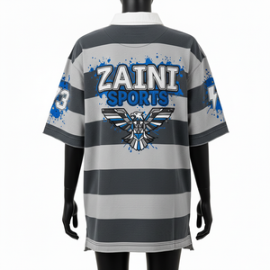 Men Tracksuit Premium Fabric 280 GSM Polyester Cotton Blend <b>Grey</b> Panel Design Sublimation Custom Logo moisture wicking - Product Image 2